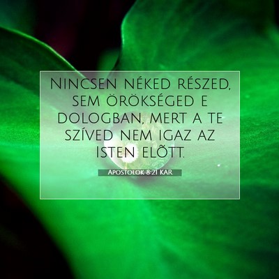 Apostolok 8:21 Bibliai vers magyarázata
