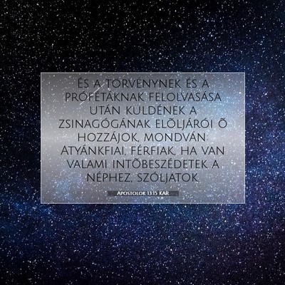 Apostolok 13:15 Bibliai vers magyarázata