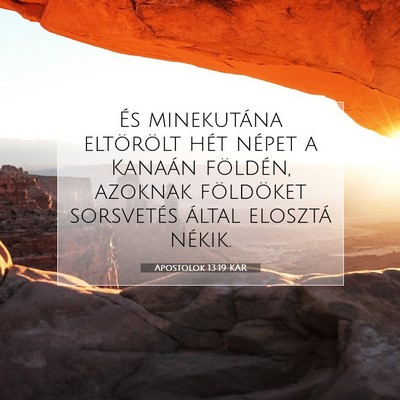 Apostolok 13:19 KAR Bibliai verskép