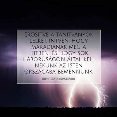 Apostolok 14:22 KAR Bibliai verskép