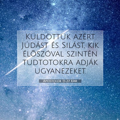 Apostolok 15:27 Bibliai vers magyarázata