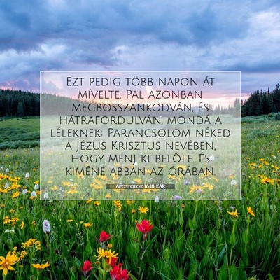 Apostolok 16:18 Bibliai vers magyarázata