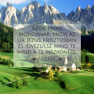 Apostolok 16:31 Bibliai vers magyarázata