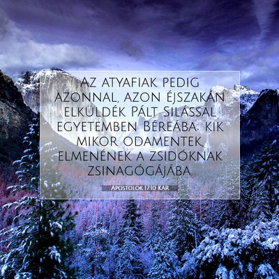 Apostolok 17:10 Bibliai vers magyarázata