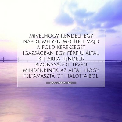 Apostolok 17:31 Bibliai vers magyarázata