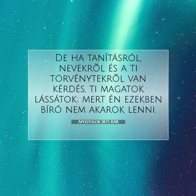 Apostolok 18:15 Bibliai vers magyarázata