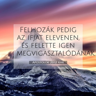 Apostolok 20:12 Bibliai vers magyarázata