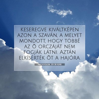 Apostolok 20:38 Bibliai vers magyarázata