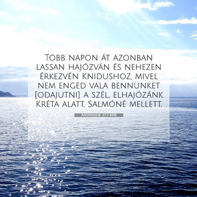 Apostolok 27:7 Bibliai vers magyarázata