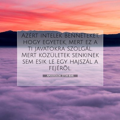 Apostolok 27:34 Bibliai vers magyarázata
