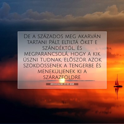 Apostolok 27:43 KAR Bibliai verskép