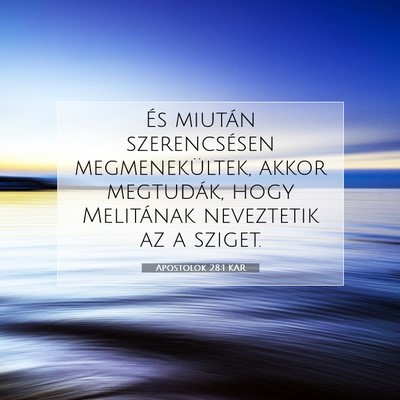 Apostolok 28:1 KAR Bibliai verskép