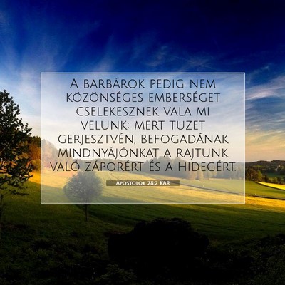 Apostolok 28:2 KAR Bibliai verskép