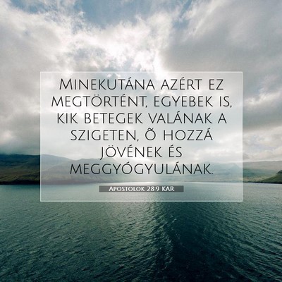Apostolok 28:9 Bibliai vers magyarázata