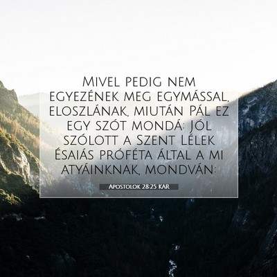 Apostolok 28:25 KAR Bibliai verskép