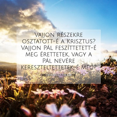 1 Korinthus 1:13 Bibliai vers magyarázata