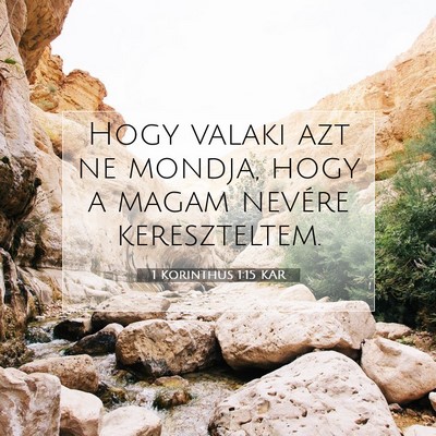 1 Korinthus 1:15 Bibliai vers magyarázata