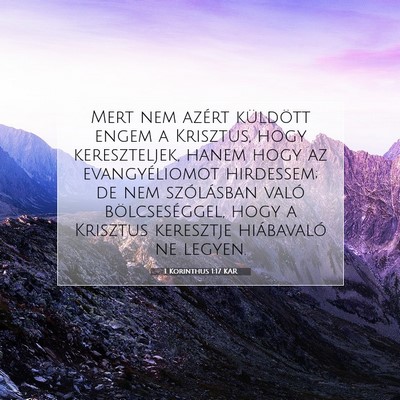 1 Korinthus 1:17 Bibliai vers magyarázata