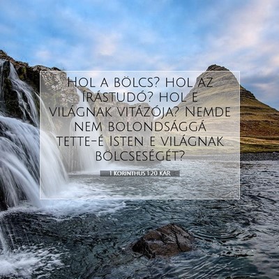 1 Korinthus 1:20 Bibliai vers magyarázata