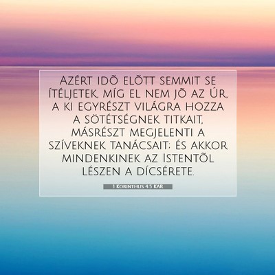 1 Korinthus 4:5 KAR Bibliai verskép