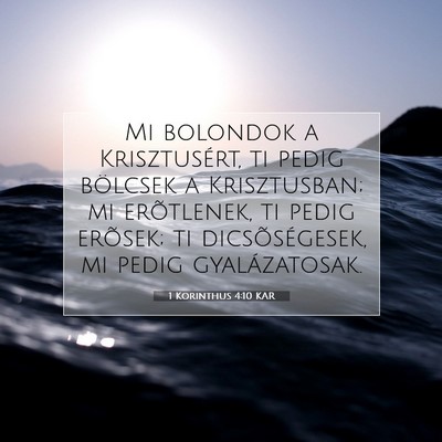 1 Korinthus 4:10 KAR Bibliai verskép