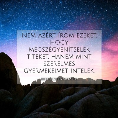 1 Korinthus 4:14 KAR Bibliai verskép
