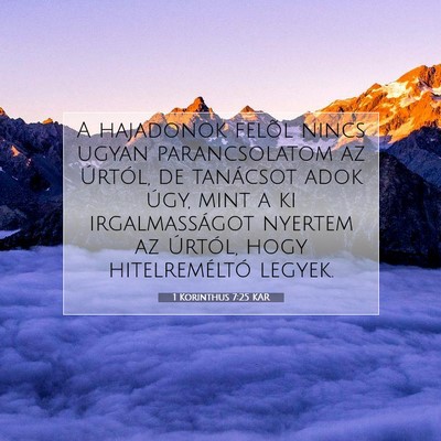 1 Korinthus 7:25 KAR Bibliai verskép