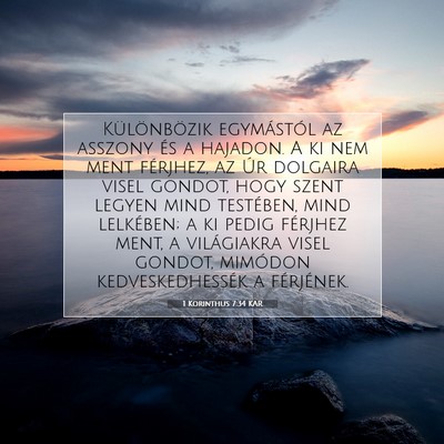 1 Korinthus 7:34 KAR Bibliai verskép