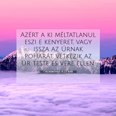 1 Korinthus 11:27 KAR Bibliai verskép
