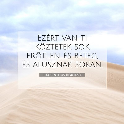 1 Korinthus 11:30 KAR Bibliai verskép
