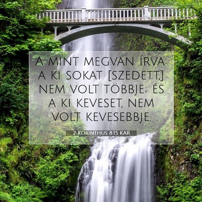 2 Korinthus 8:15 Bibliai vers magyarázata