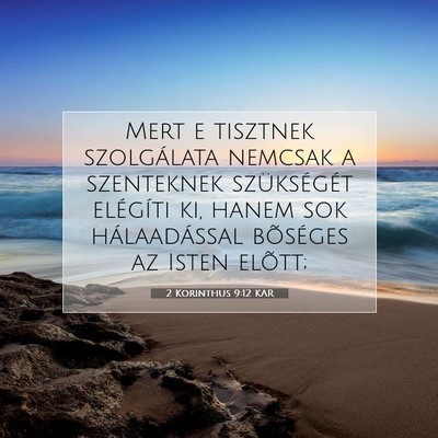 2 Korinthus 9:12 KAR Bibliai verskép