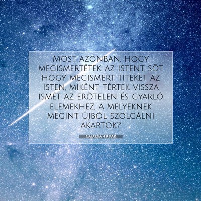 Galátzia 4:9 Bibliai vers magyarázata