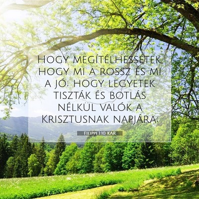 Filippi 1:10 Bibliai vers magyarázata