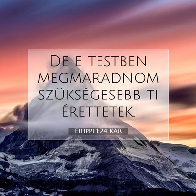 Filippi 1:24 Bibliai vers magyarázata