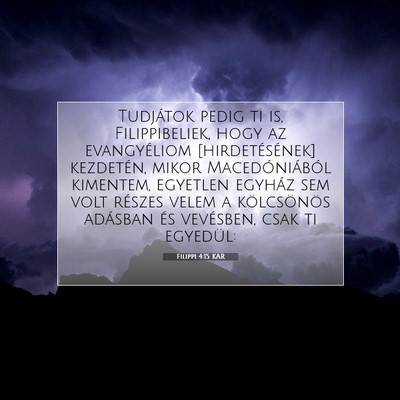Filippi 4:15 KAR Bibliai verskép