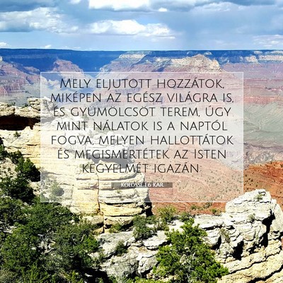 Kolossé 1:6 Bibliai vers magyarázata