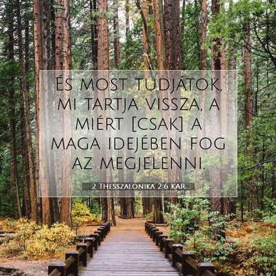 2 Thesszalonika 2:6 KAR Bibliai verskép