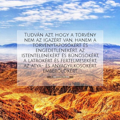1 Timóteus 1:9 Bibliai vers magyarázata