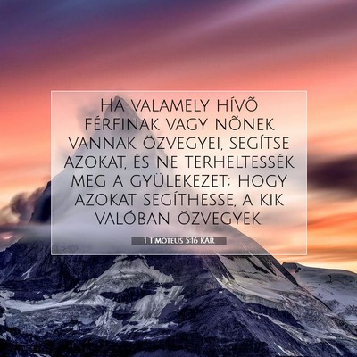 1 Timóteus 5:16 Bibliai vers magyarázata