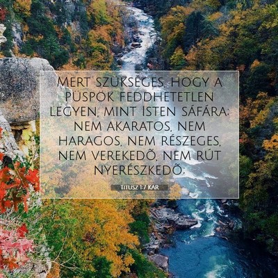 Titusz 1:7 Bibliai vers magyarázata