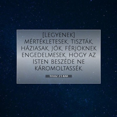 Titusz 2:5 KAR Bibliai verskép