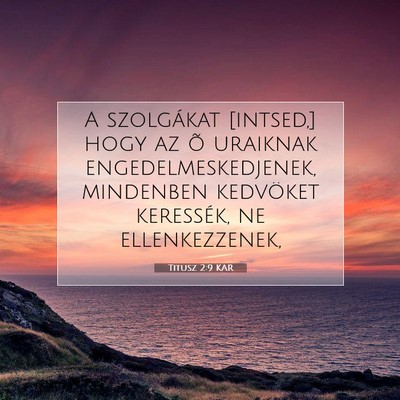 Titusz 2:9 KAR Bibliai verskép