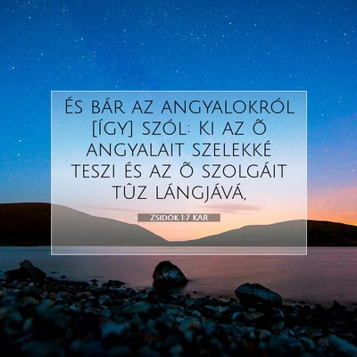 Zsidók 1:7 Bibliai vers magyarázata