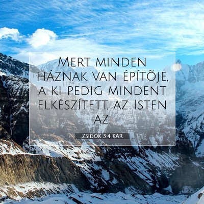 Zsidók 3:4 KAR Bibliai verskép