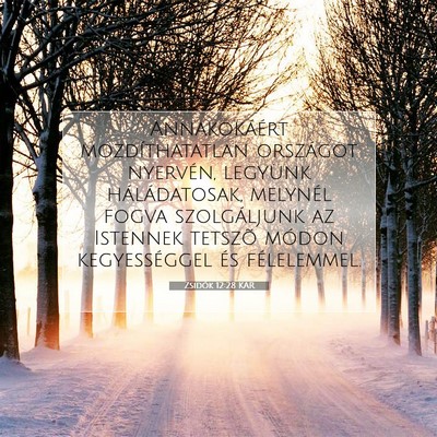 Zsidók 12:28 KAR Bibliai verskép