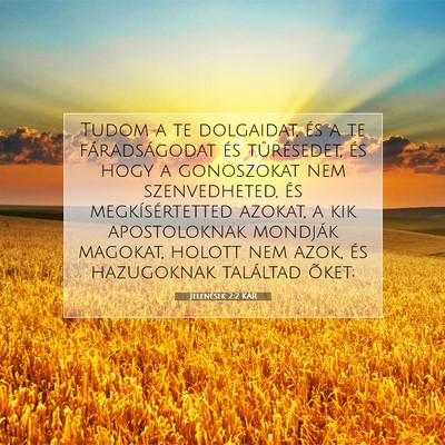 Jelenések 2:2 KAR Bibliai verskép
