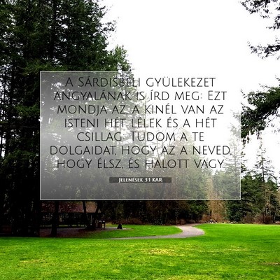 Jelenések 3:1 KAR Bibliai verskép