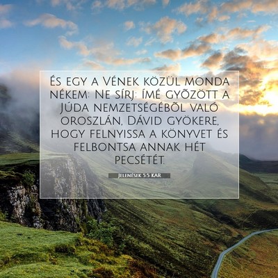 Jelenések 5:5 KAR Bibliai verskép