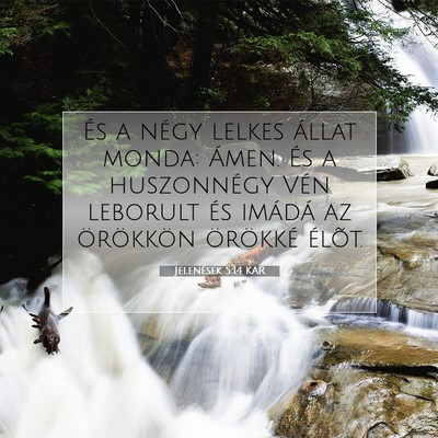 Jelenések 5:14 KAR Bibliai verskép